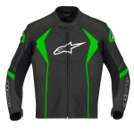 GP-R Perforated Leather Jacket (Black/Green)