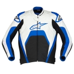 Tech 1-R Leather Jacket (White/Blue)