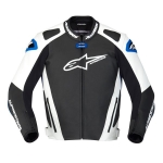 GP Pro Leather Jacket (Black/White/Blue)